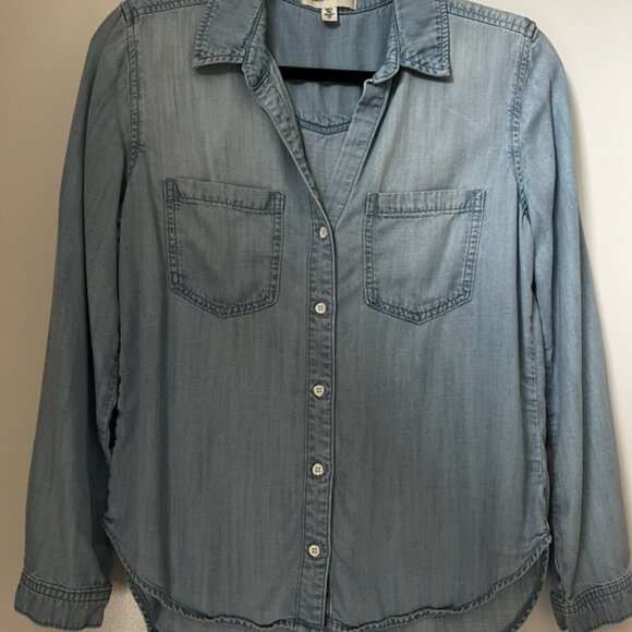 CLOTH & STONE Long Sleeve Point Collar Chambray Shirt (S) - Picture 3 of 5